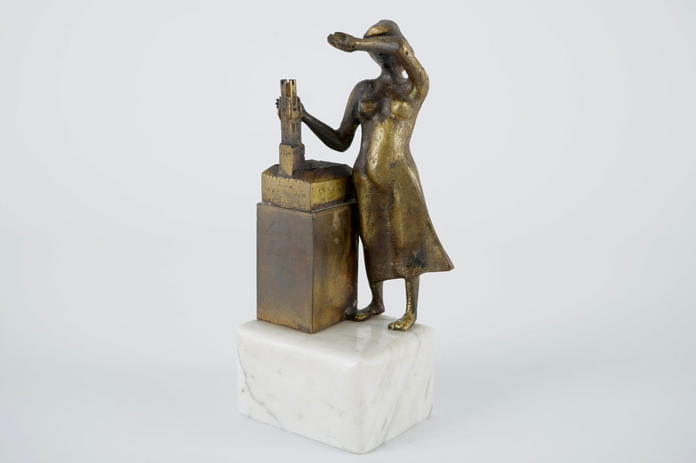 Jef Claerhout (1937), Laat de halletoren zien, une petite groupe en bronze