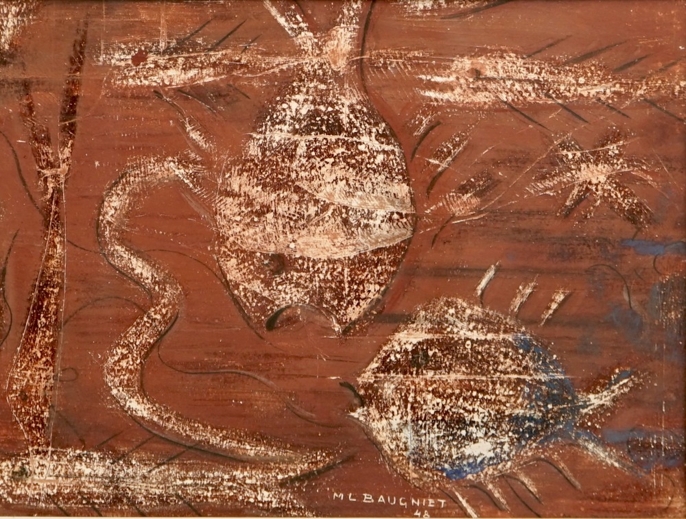 Marcel Louis Baugniet (1896-1995), A composition of fish, 1948, gouache on paper