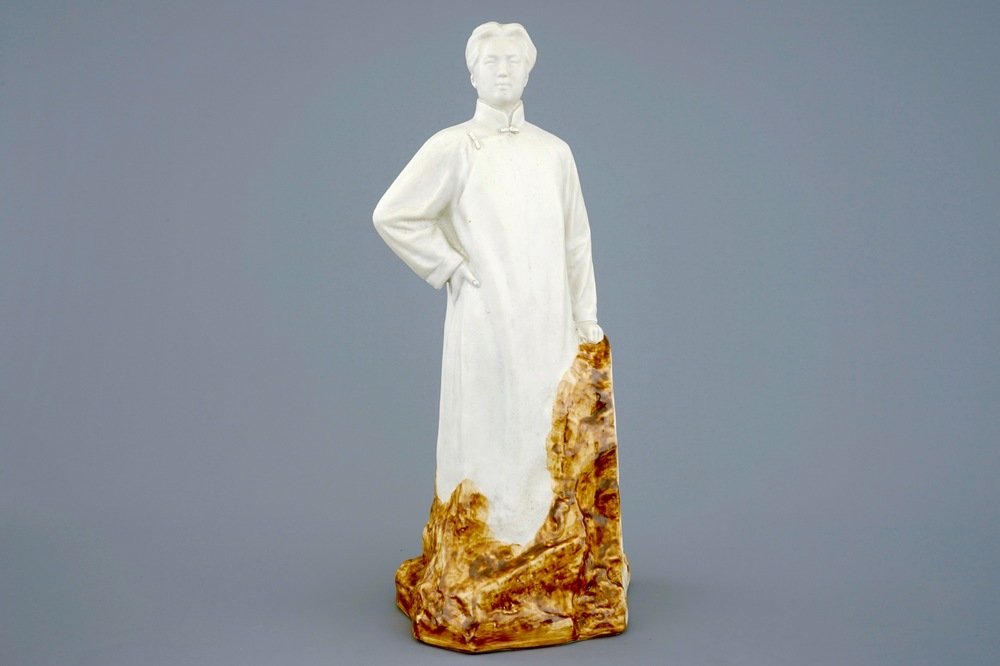 A Chinese porcelain figure of a communist leader, 20th C.