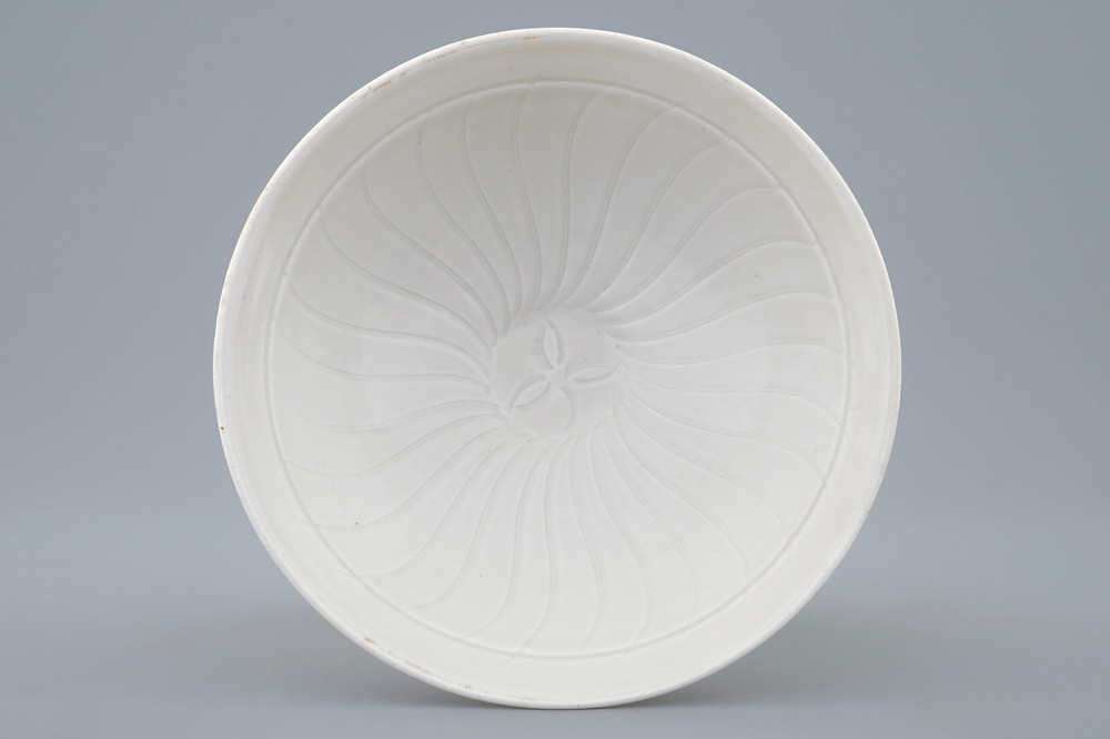 A Chinese incised qingbai dish, Southern Song Dynasty (1127-1279)