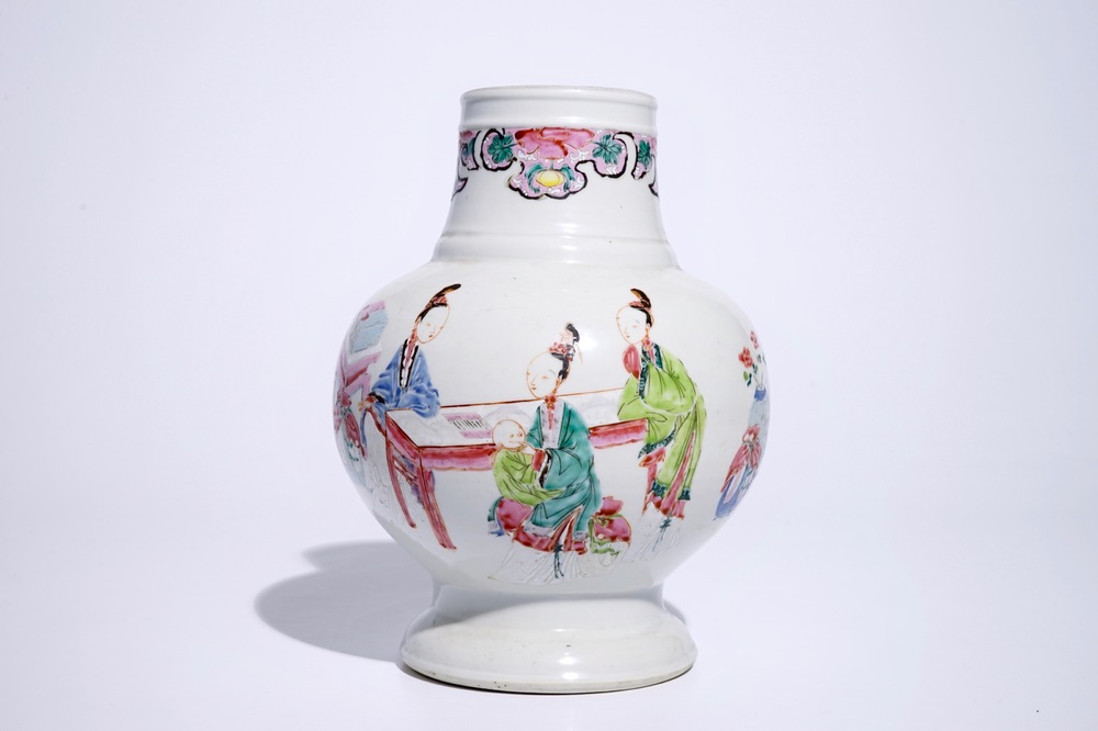 A Chinese famille rose bottle vase with &quot;Long Elizas&quot; and little boys, Yongzheng