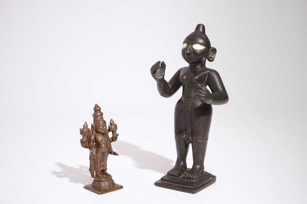 Deux figures en bronze, Inde ou N&eacute;pal, 18/19&egrave;me