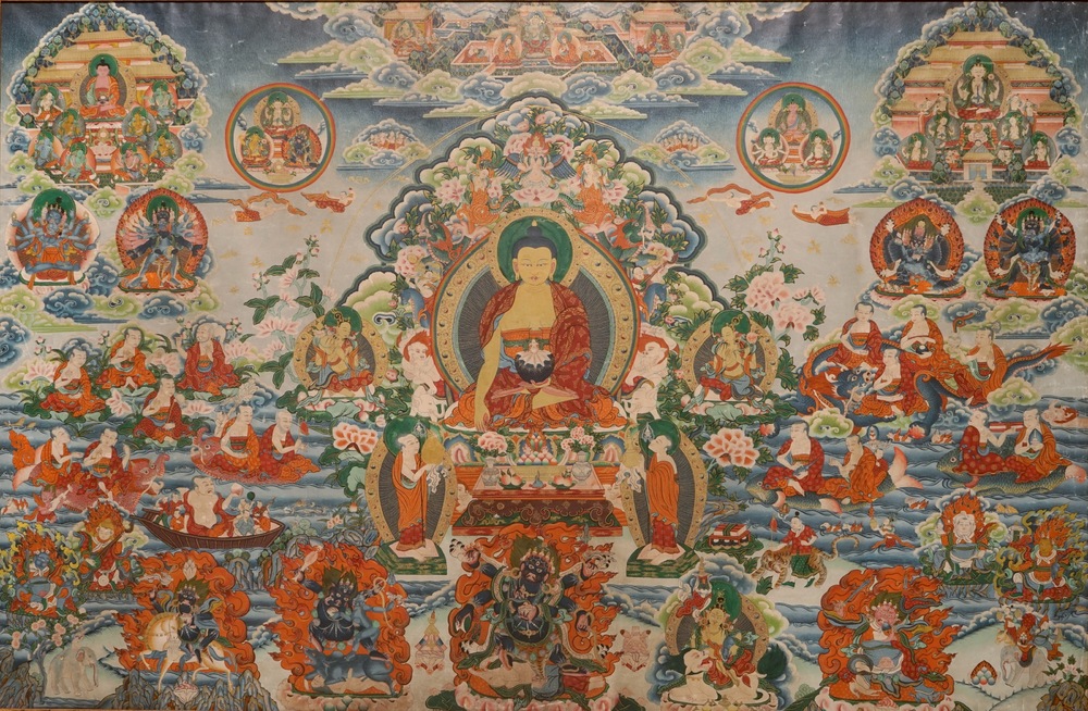Een grote thangka, Tibet of Nepal, 19/20e eeuw