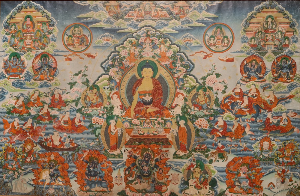 A large thangka, Tibet or Nepal, 19/20th C.