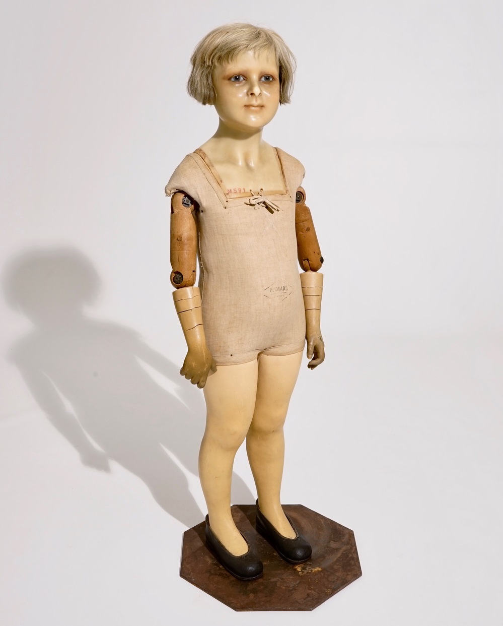 A French wax head mannequin doll of a girl, Pierre Imans, Paris, ca. 1920