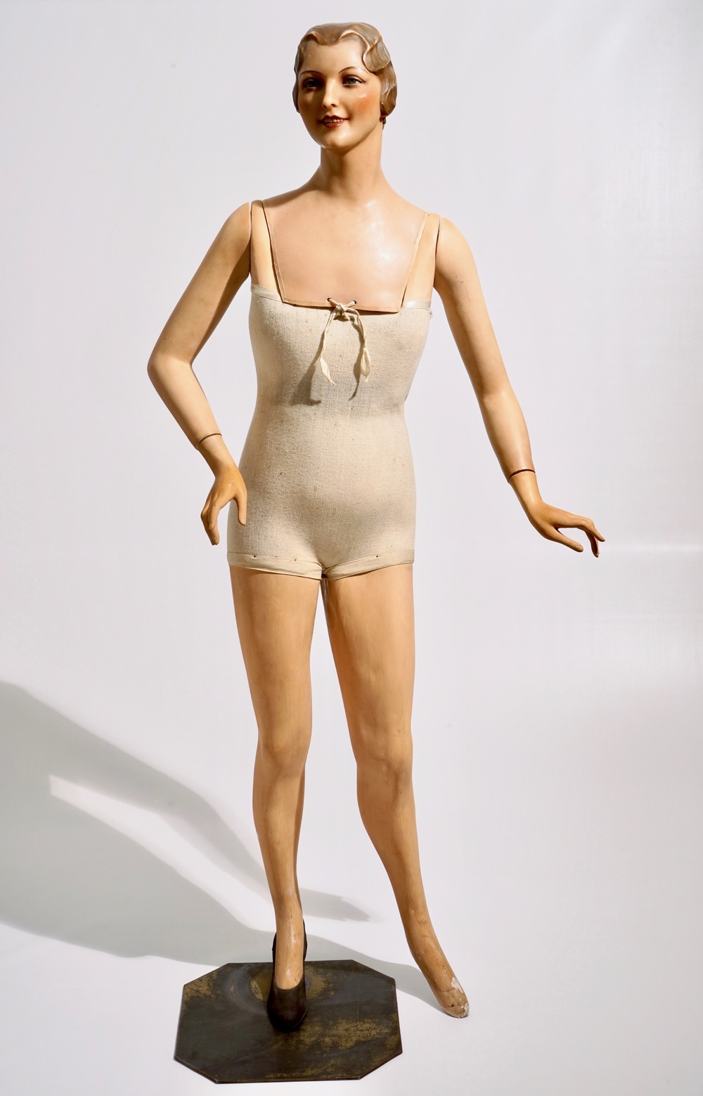 A French wax head mannequin doll of a lady, probably Pierre Imans, Paris, ca. 1920