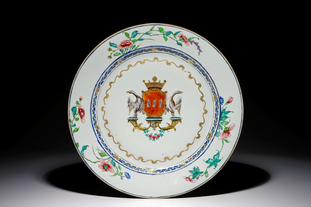 A Chinese famille rose armorial charger, Yongzheng