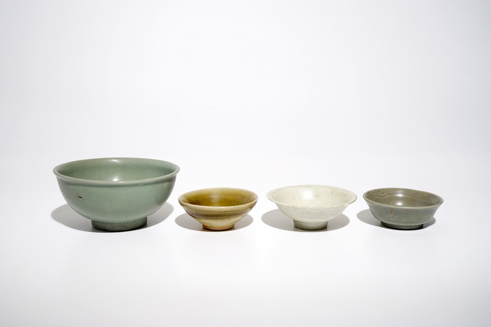 Four various Chinese monochrome bowls, prob. Tang and Song