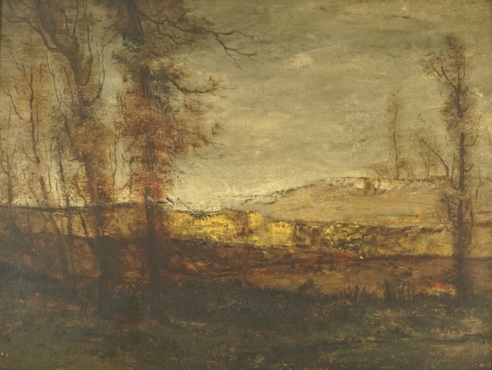 Van de Kerkhove Fritz (Belgique, 1862-1873), Un paysage aux arbres, huile sur panneau