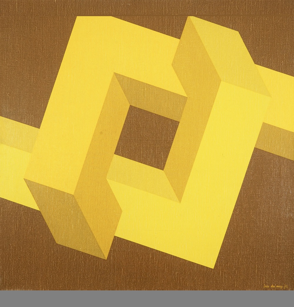 De Mey, Jos (Belgique, 1928-2007), &quot;Knoop&quot;, composition abstraite, huile sur toile, dat&eacute; 1972