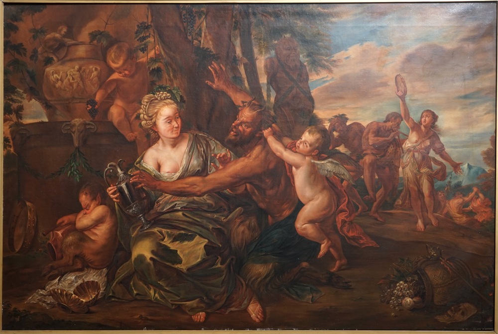 French school, 19th C., Pan and Syrinx, oil on canvas