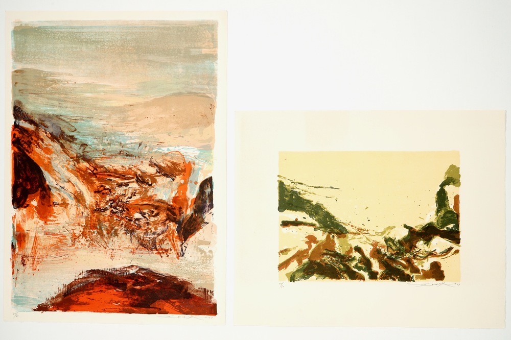 Zao, Wou-Ki (China/Frankrijk, 1920-2013), Twee abstracte composities, litho op papier, gedat. 1978/1979, genum. 44/60