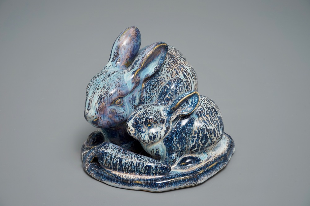 20世纪上半叶 石湾窑兔雕