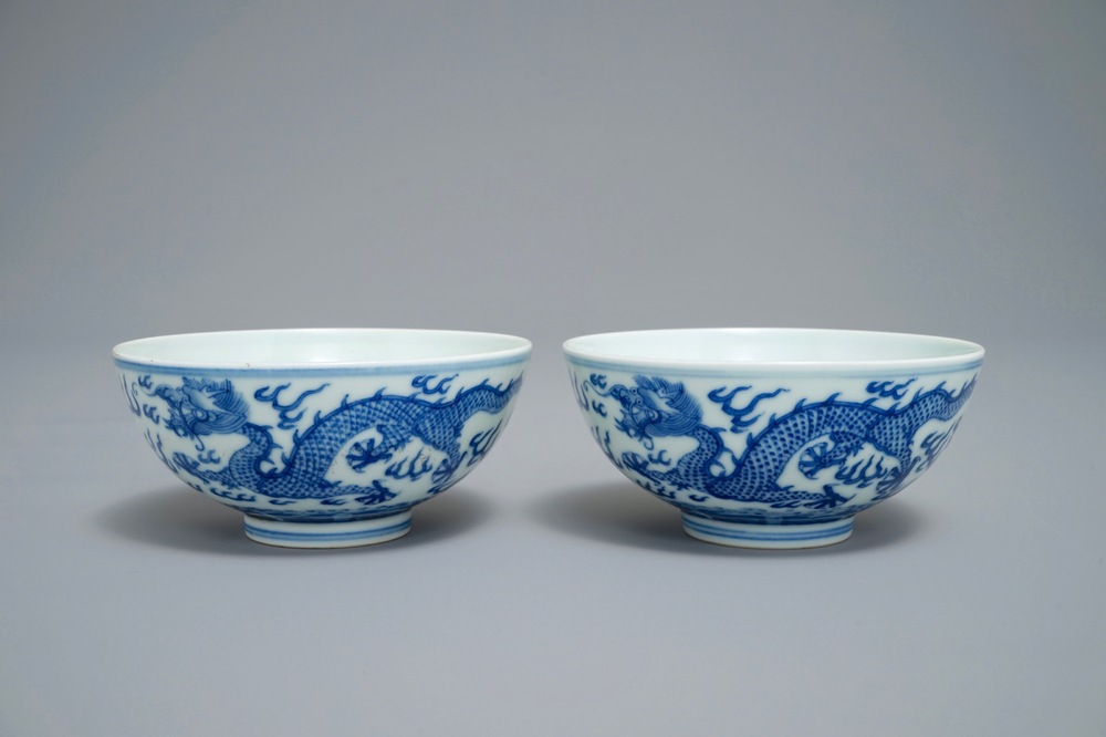 19-20世纪 光绪 青花瓷龙碗