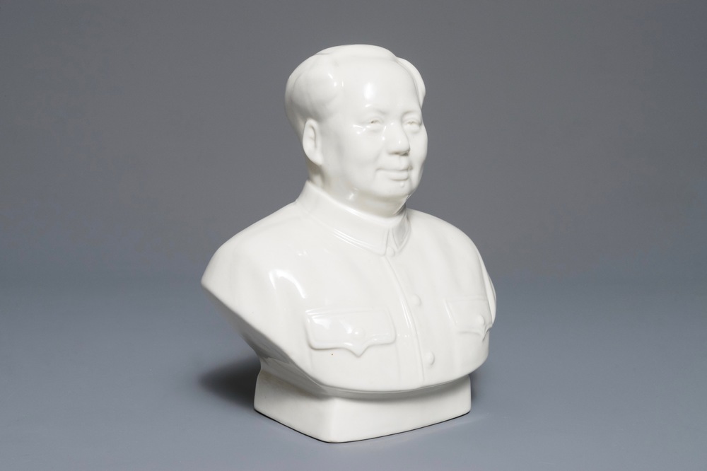 Un buste de Mao Zedong en porcelaine de Chine, 2&egrave;me moiti&eacute; du 20&egrave;me