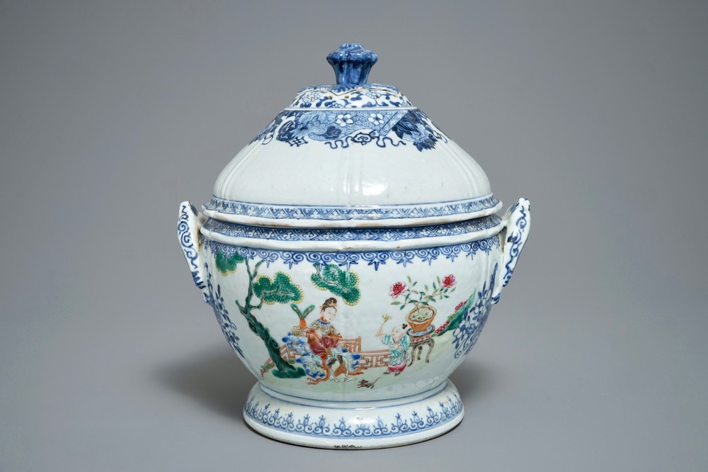 A Chinese famille rose tureen and cover, Qianlong