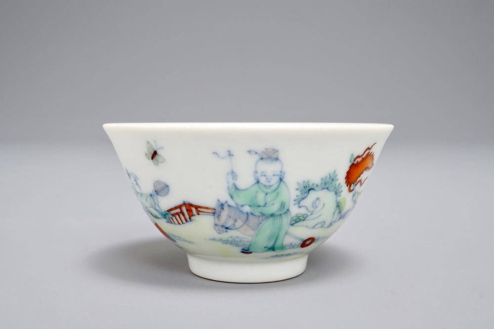 19-20世纪 雍正 玩童茶碗