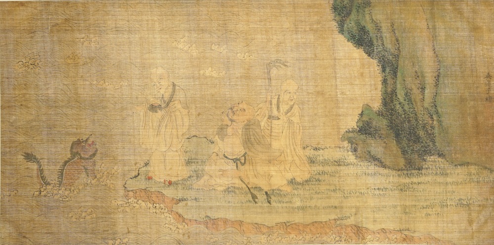 A Chinese silk painting after Wu Daozi, 18/19th C.