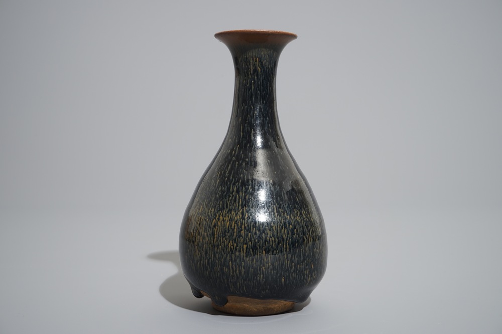 A Chinese Jianyao hare's fur glaze yuhuchunping vase, Song or later