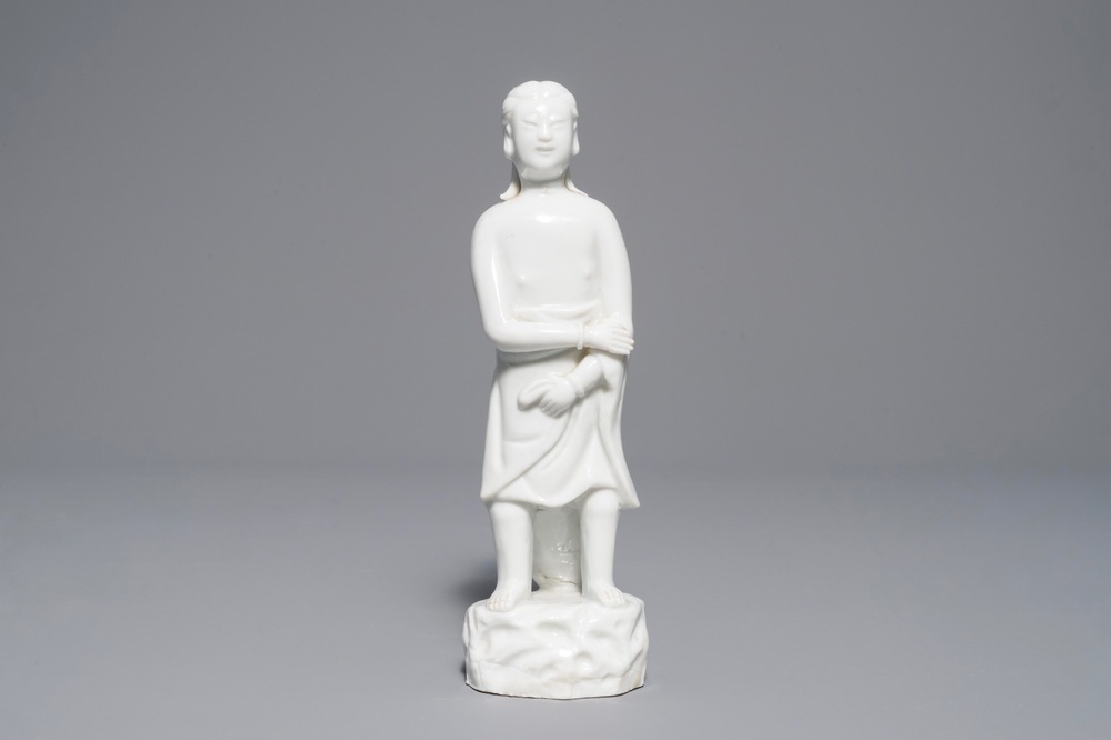 Een Chinese Dehua blanc de Chine figuur van 'Adam', Kangxi