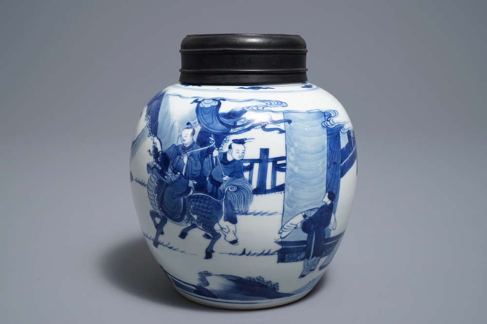 A fine Chinese blue and white ginger jar, Kangxi