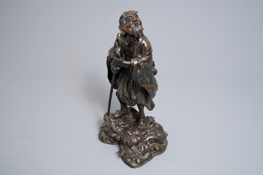 A Chinese bronze figure of Li Tieguai, 18/19th C.