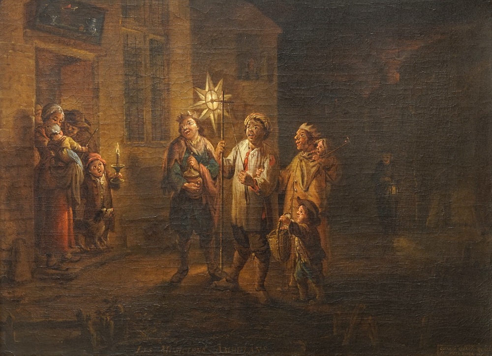 Garemijn, Jan Anton (Bruges, 1712-1789): Les Musiciens Ambulans, oil on canvas, signed and dated 1785