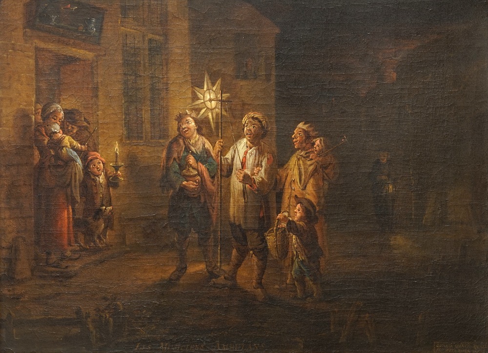 Garemijn, Jan Anton (Bruges, 1712-1789): Les Musiciens Ambulans, huile sur toile, sign&eacute;e et dat&eacute;e 1785