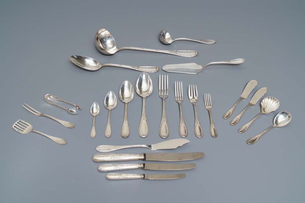 A German silver flatware service, Bruckmann &amp; Sohne, Heilbronn, 20th C.