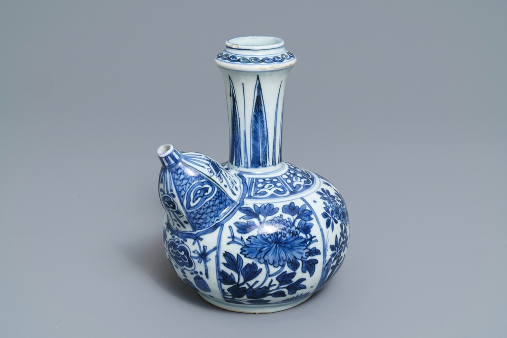 A Chinese blue and white kendi, Wanli