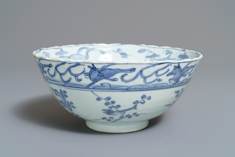 A Chinese blue and white Hatcher Cargo bowl, Wanli