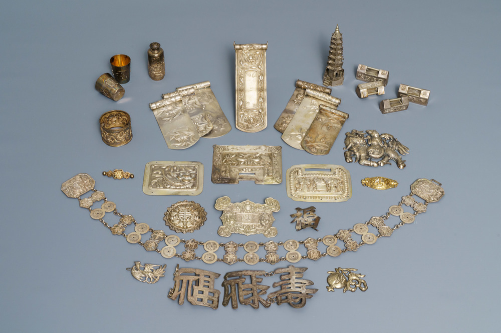 A varied collection of Chinese silver, 19/20th C.