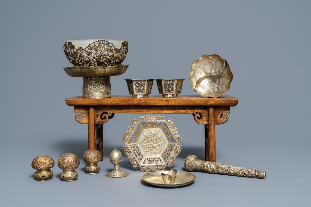 A varied collection of Chinese silver, 19/20th C.