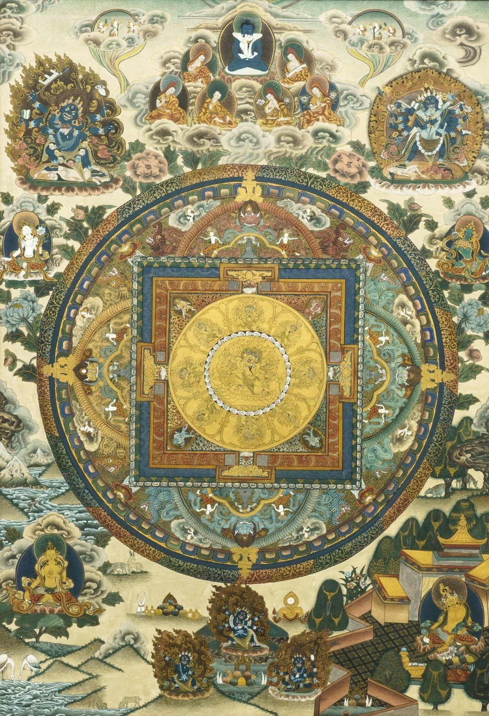 Un thangka 'mandala', N&eacute;pal ou Tibet, 19/20&egrave;me