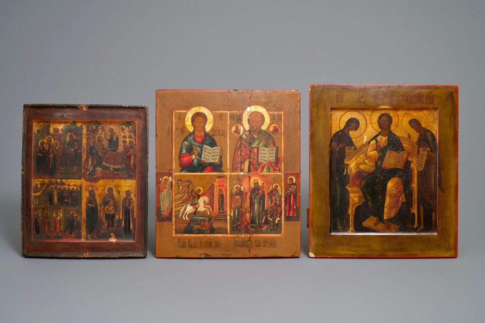 Drie Russische iconen, 18/19e eeuw
