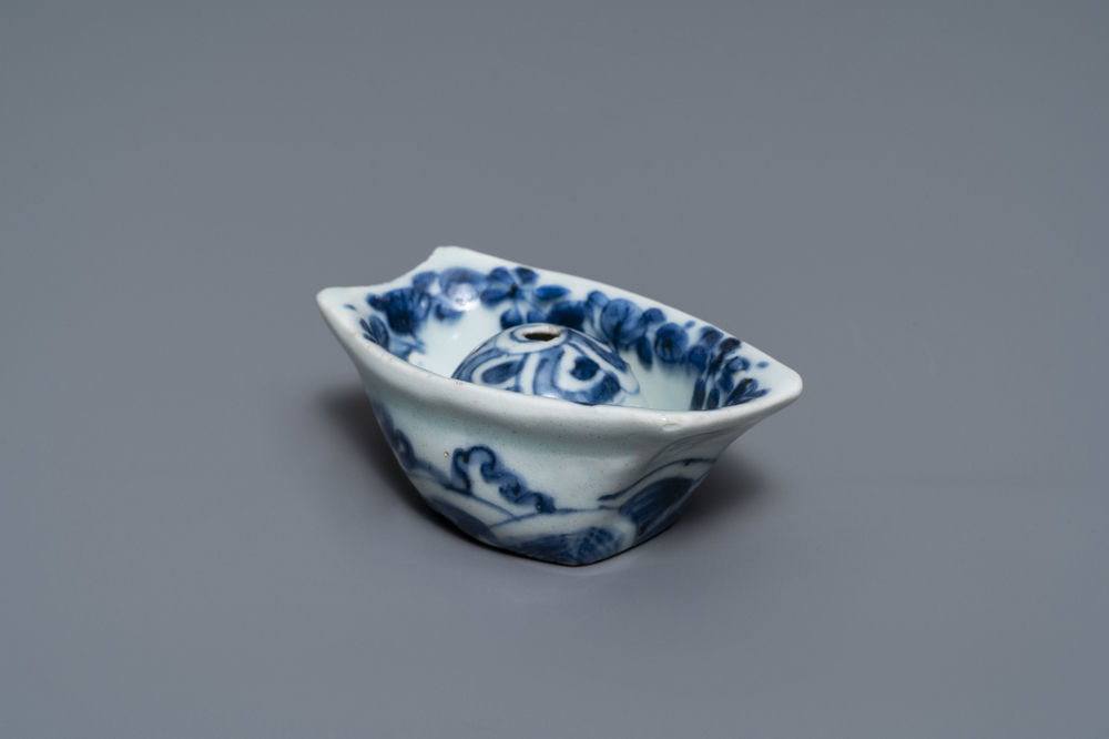 A Chinese blue and white trick cup, Transitional period