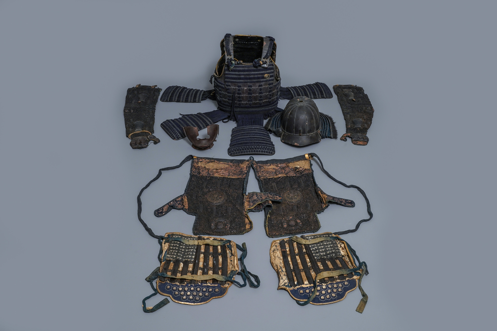 A number of pieces from a Japanese samurai suit of armour, Edo, 18th C.