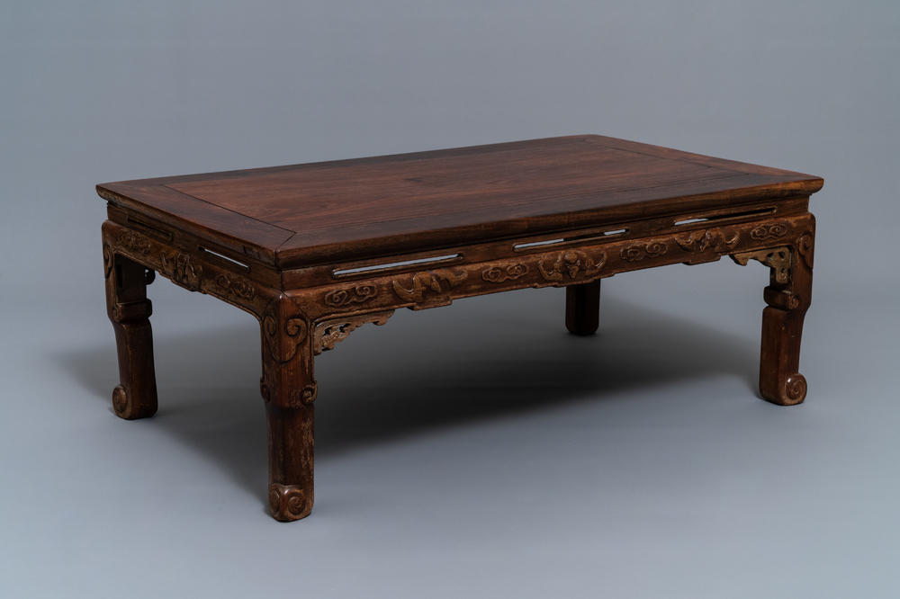 A low Chinese rectangular wooden table, kangzhuo, Ming or later