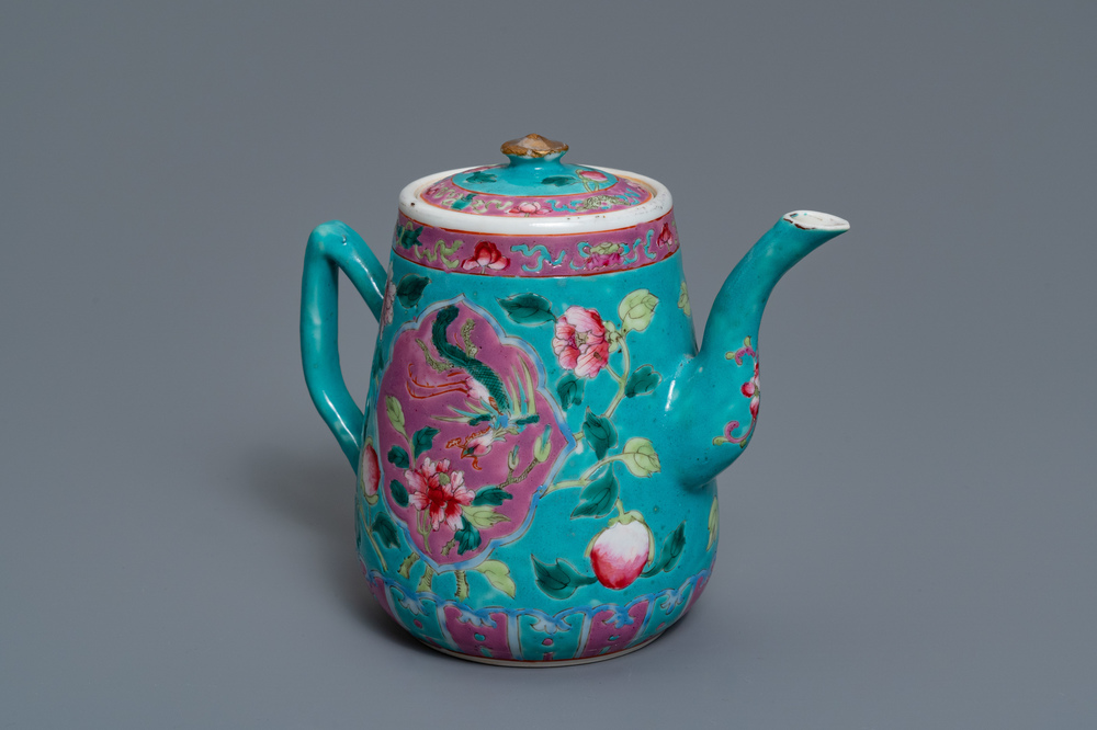A Chinese famille rose jug and cover for the Straits or Peranakan market, 19th C.