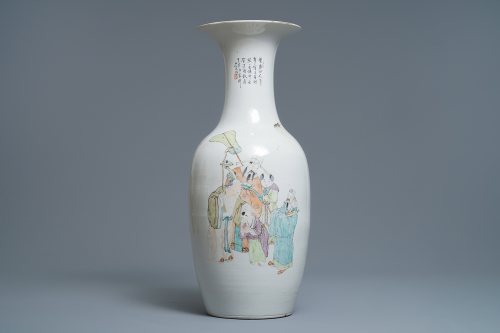 Un vase en porcelaine de Chine qianjiang cai, 19/20&egrave;me