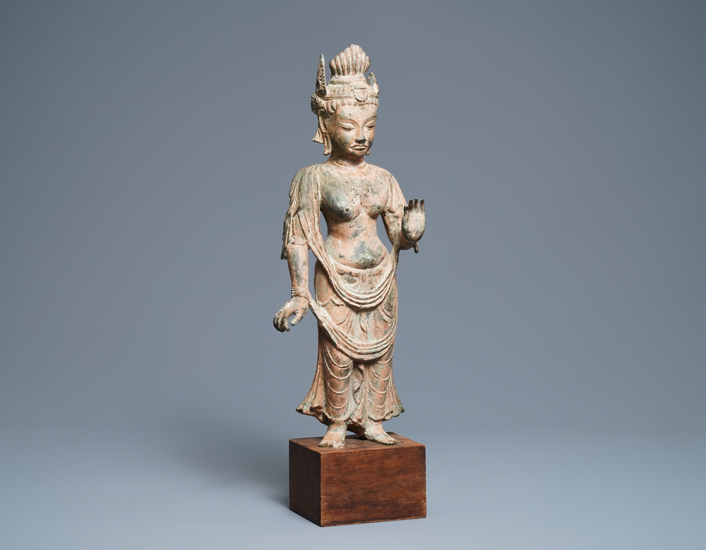 A bronze figure of a deity, Southeast Asia, 18/19th C.