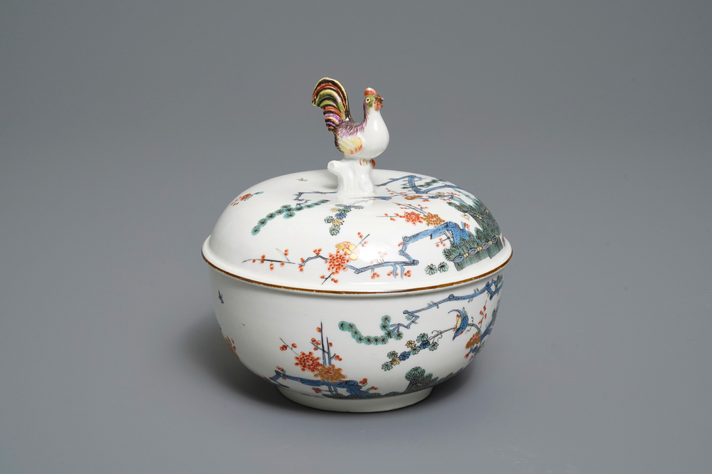A Meissen porcelain Kakiemon-style bowl and cover, Germany, 18th C.