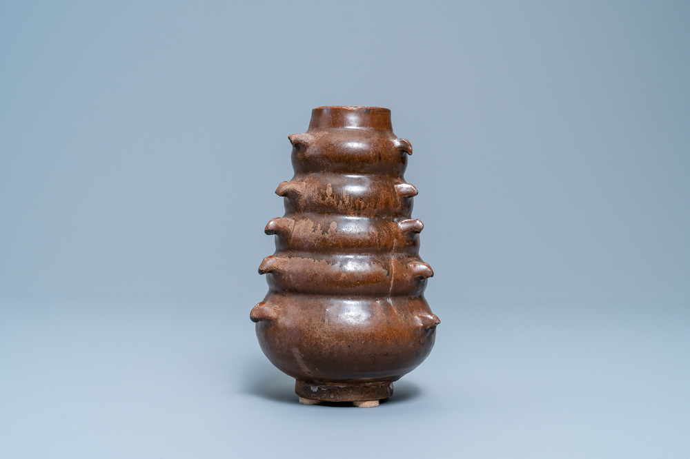 A Chinese monochrome brown-glazed vase, Song