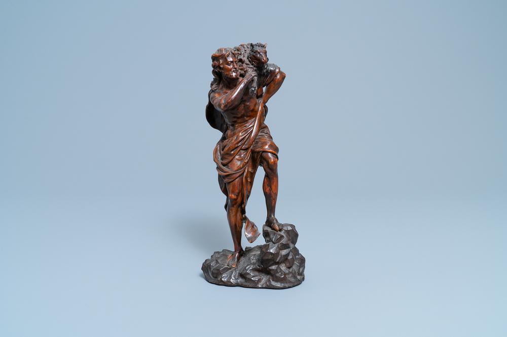 'Le Christ bon pasteur', buis sculpt&eacute;, Anvers, 16&egrave;me