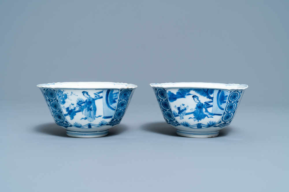 Two Chinese blue and white bowls, Chenghua mark, Kangxi