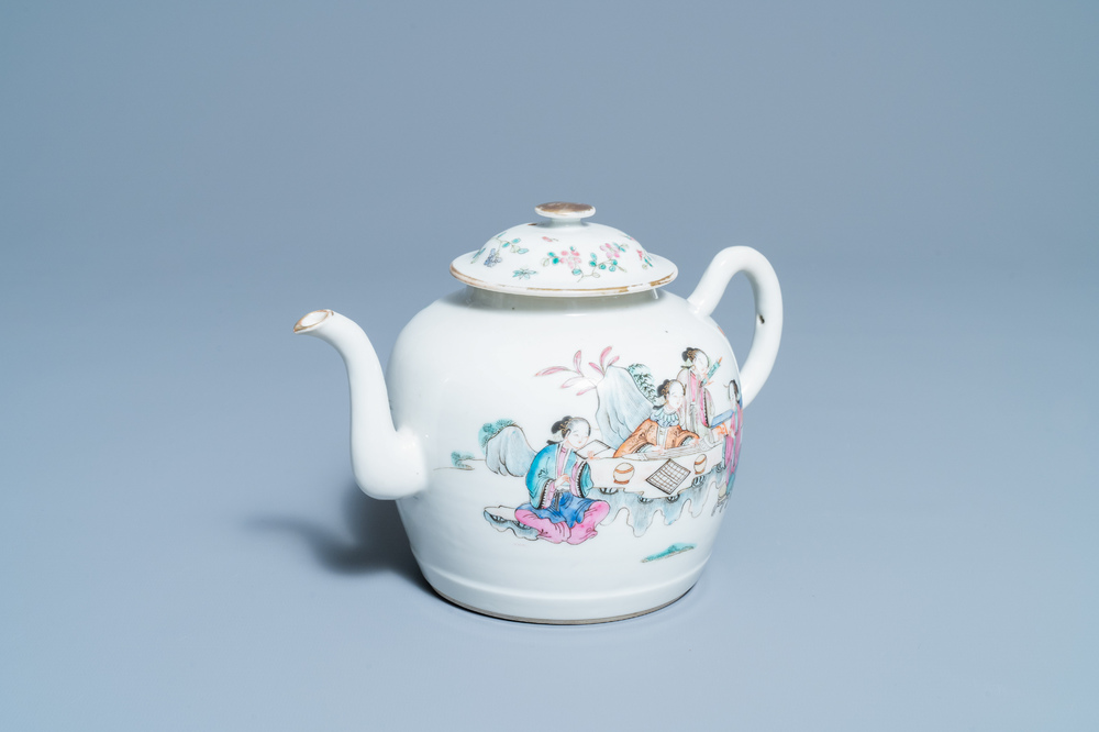 A Chinese famille rose teapot and cover, Guangxu mark and of the period