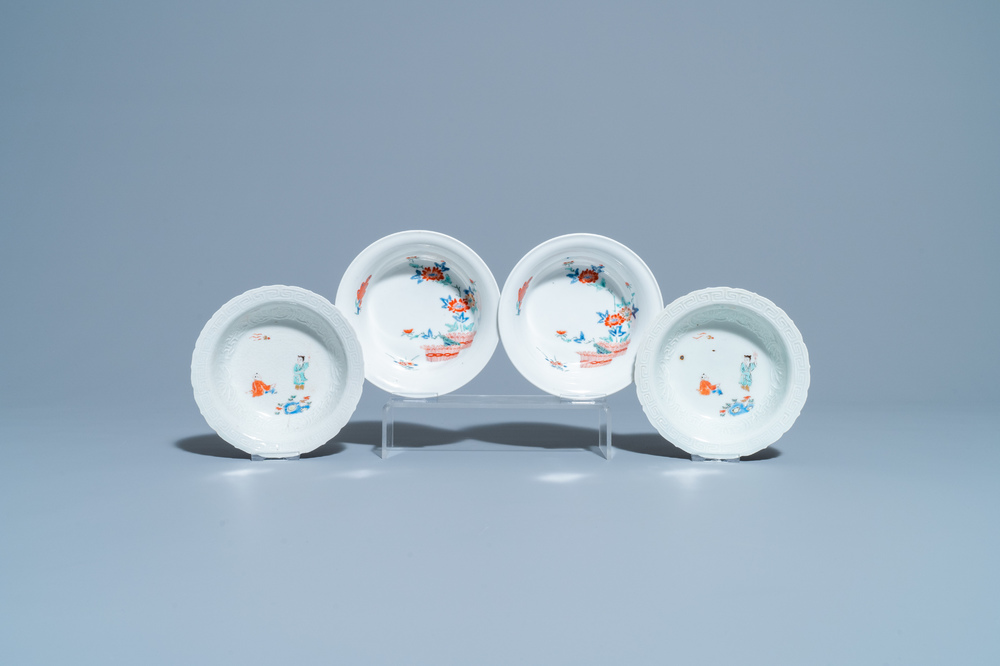 Quatre bols en porcelaine de style Kakiemon, Japon, Edo, 18/19&egrave;me