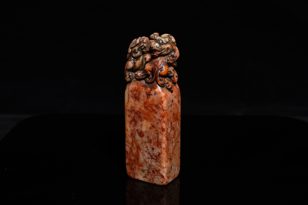 A Chinese Shoushan soapstone seal, Qing