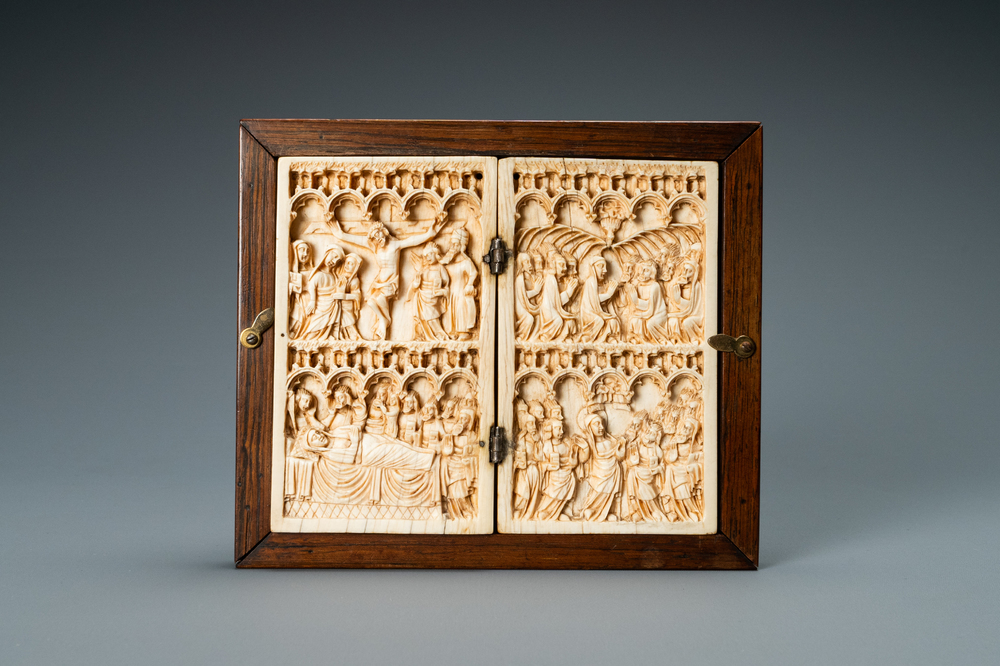 An ivory diptych, Germany, 14th C.