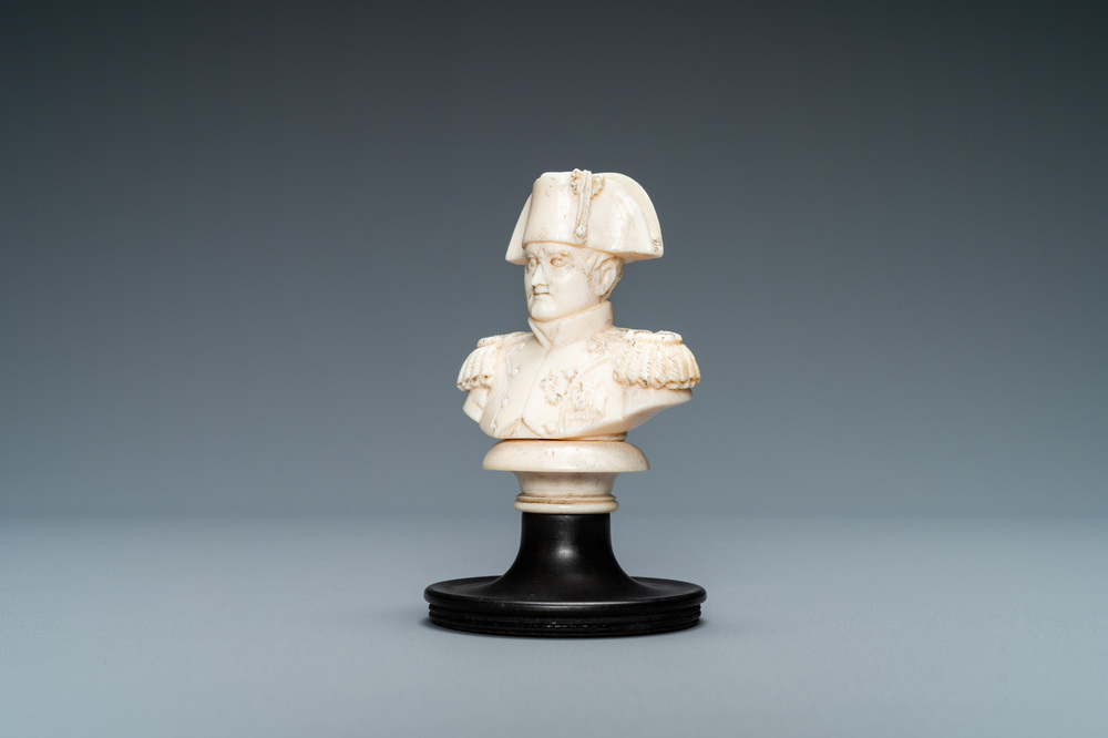 An ivory bust of Napoleon, France, 19th C.